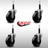 Service Caster 4'' SS Phenolic Wheel Swivel 3/4'' Expanding Stem Caster Set, 4PK SCC-SSEX20S414-PHS-34-4